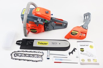 Бензопила TRESZER TRS7 52cc (3,8кВт. шина 16&raquo;, ланцюг 325-1,5-64 ланки зуб квадрат) з підкачуванням, плавний пуск, арт. 201526
