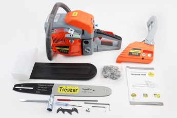 Бензопила TRESZER TRS5 45cc (2,8кВт. шина 15&raquo;, ланцюг 325-1,5-64 ланки зуб квадрат) з підкачуванням, плавний пуск, арт. 201545
