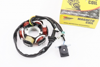 Статор магнето 6 котушок, роз'єм мама 3 + 2, висота 30мм, 152QMI 157QMJ GY6 125-150cc, арт. 204676