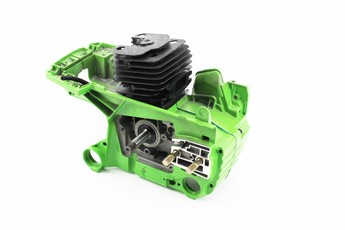 Блок двигуна у зборі 45cc 43мм, зелений картер, чорний циліндр, арт. 205492