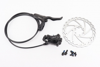 Гальмо Disk-brake гідравлічне заднє (F180/R160мм), диск 160мм, кріплення 6 болтів, чорний R-1450, арт. 209294
