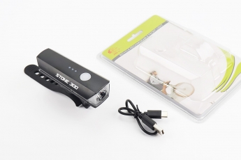 Ліхтар передній 1 діод, Li-ion 3.7V 1800mAh зарядка від USB, вологозахисний, чорний JY-7203, арт. 210979