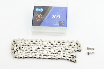 Ланцюг приводний 1/2х3/32х116L 8 швидкостей, сріблястий SPEED X8, арт. 211412