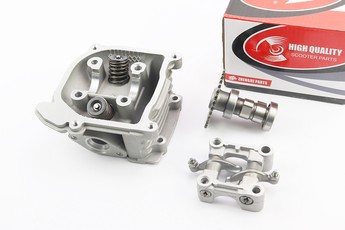 Головка циліндра GY6 139QMB 50-100cc 47мм 80cc з клапанами, ліжком і розподільним валом у зборі, арт. 309534