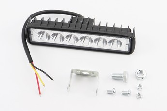 Фара додаткова світлодіодна вологозахисна, 6 LED з кріпленням, прямокутна 150х37мм, арт. 324878