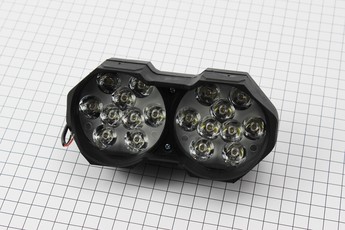 Фара подвійна додаткова світлодіодна вологозахисна, 18 LED, 146х62мм, з кріпленням, тип 2, арт. 324880