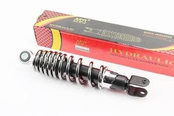 Амортизатор задній GY6/Yamaha 250мм, D=55мм, (втулка 10мм/вилка 8мм) регульований, попелястий, арт. 331447