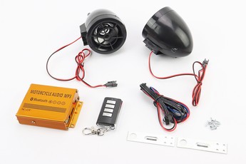 АУДІО-блок (Bluetooth, МРЗ-USB/SD, FM-радіо, пультДУ, сигналізація) + колонки 2шт (чорні), арт. 337127