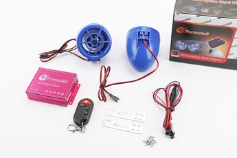 АУДІО-блок (МРЗ-USB/SD, FM-радіо, пульт ДУ, сигналізація) + колонки 2шт (СИНІ), арт. 337602