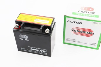 Акумулятор 12V9Ah 12V9Ah YB9-BS(MF) кислотний (135x75x137мм) МОТО, арт. 348268