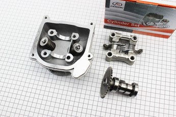 Головка циліндра GY6 139QMB 50-100cc 47мм 80cc з клапанами, ліжком і розподільним валом у зборі, арт. 349044