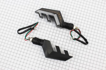 Поворот діодний на гнучкій ніжці + стоп сигнал/габарит LED ізгіб тип 2секвентальний, 2шт, арт. 354209