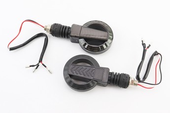 Поворот діодний на гнучкій ніжці + габарит білий LED бублик секвентальний, 2шт, арт. 354214