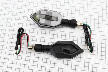 Поворот діодний на гнучкій ніжці + стоп сигнал/габарит LED стріла тип 3секвентальний, 2шт, арт. 354218
