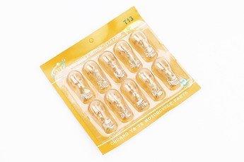 Лампа поворота (білий без цоколя) 12V/10W Т13-10шт, арт. 354497