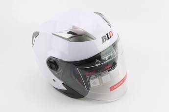 Шолом відкритий + відкидні окуляри BLD-708 М (57-58см), білий глянець, арт. 360199