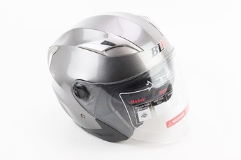 Шолом відкритий + відкидні окуляри BLD-708 М (57-58см), сірий глянець, арт. 360200
