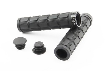 Ручки керма 130мм, з затискачем Lock-On, чорні TPE-077, арт. 403448