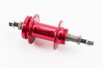 Втулка задня MTB алюмінієва 14Gx36H під тріскачку (велосипедну) Disk-brake, кріплення гайка, рожева SF A210R, арт. 403772