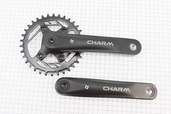 Шатуни &laquo;квадрат&laquo; 170мм, 34T (BCD:76мм) MTB, алюмінієві, чорні CHARM-34T, арт. 403792