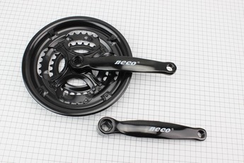 Шатуни &laquo;квадрат&laquo; 170мм, 48,38,28T MTB, чорні NSS-3001, арт. 406562
