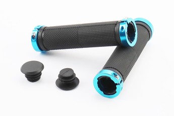 Ручки керма 130мм, з затискачем Lock-On з двох сторін, чорно-СИНІ FL=426, арт. 406668