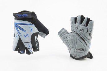 Рукавички дитячі без пальців (7-8 років) з м'якими вставками під долоню, чорно-сіро-сині SKG-1553, арт. 408098