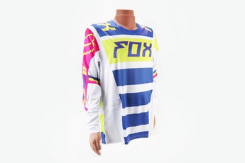 Футболка (Джерсі) чоловіча L=(Polyester 100%), довгі рукави, вільний крій, біло-синьо-салатова, НЕ оригінал, арт. 408203