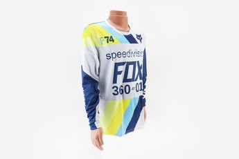 Футболка (Джерсі) чоловіча M-(Polyester 100%), довгі рукави, вільний крій, біло-синя, НЕ оригінал, тип 2, арт. 408235