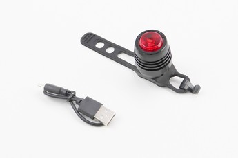 Ліхтар задній 1 діод 15 lumen, Li-ion 3.7V 220mAh зарядка від USB, вологозахисний, чорний, арт. 409393