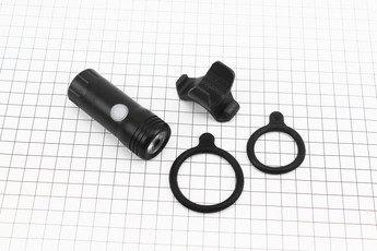 Ліхтар передній 1 діод 150 lumen алюмінієвий, Li-ion 3.7V 600mAh зарядка від USB, вологозахисний, чорний JY-7012F C, арт. 409513