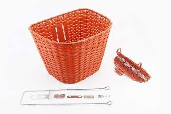 Кошик багажний передній 26&raquo; з кришкою, пластмасовий, коричневий TH-057, арт. 409701