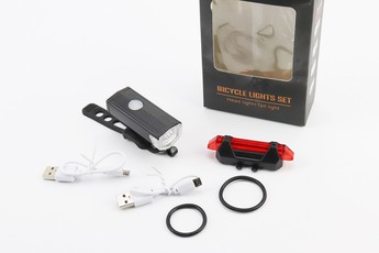 Ліхтар передній 300 lumen + задній 15 lumen, Li-ion 3.7V 330mAh зарядка від USB, вологозахисні, комплект, CYGM-2218, арт. 409943