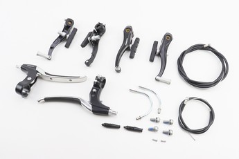 Гальмо V-brake 110мм, (2 колеса) з ручками, тросами, алюмінієве, чорний, арт. 411190