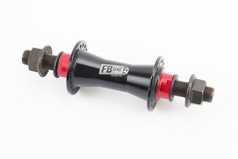 Втулка передня BMX алюмінієва 14Gx36H, 2 пром-підшипники 6902 2RS, вісь 14мм, кріплення гайка, чорно-червоний FB-A275В, арт. 411462