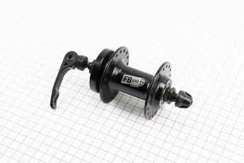Втулка передня MTB алюмінієва 14Gx36H, Disk-brake, 2 пром-підшипники 6200 2RS, кріплення ексцентрик, чорний FB-A208, арт. 411629