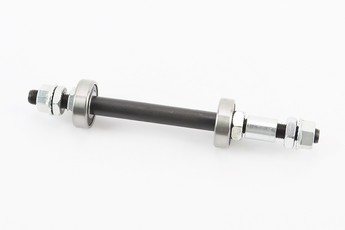 Вісь задня MTB М10х175мм, у зборі, пром-підшипники 6200 2RS, кріплення гайка, чорний (Disk-brake різьба), арт. 412122