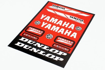 Наліпки на планшеті &laquo;Yamaha/Dunlop&raquo; червоні набір 13шт 23х32, 5997, арт. 502240
