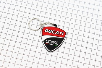 Брелок &laquo;DUCATI&raquo;, гумовий 50х45мм, чорно-червоний, арт. 502337