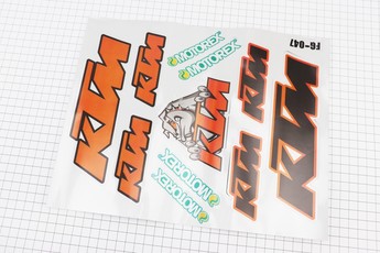Наліпки на планшеті &laquo;KTM&raquo; набір 11шт 31 x 24мм, арт. 502430