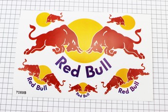Наліпки на планшеті &laquo;Red Bull&raquo; набір 6шт 26х17, 7069В, арт. 502457