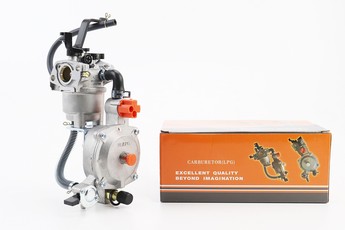 Газовий карбюратор LPG (пропан-бутан) для генераторів 1,6-3кВт (механізм важільний) з перемикачем та краном зливу тип 1, арт. 609162