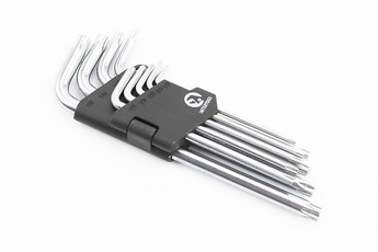 Набір Г-подібних ключів подовжених з отвором TORX (T10/T15/T20/T25/T27/T30/T40/T45/T50) CrV, арт. 702188