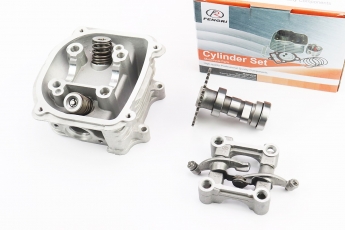 Головка циліндра GY6 152QMI/157QMJ 150cc з клапанами, ліжком і розподільним валом з &laquo;зачепом&laquo; у зборі, арт. 997765