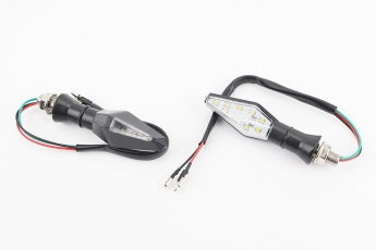 Поворот діодний LED стріла з отвором карбон, 2шт, арт. 998197